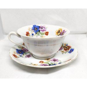 Vintage Made in Japan Floral Tea Cup and Saucer Set with Gold Trim - Rare Collec